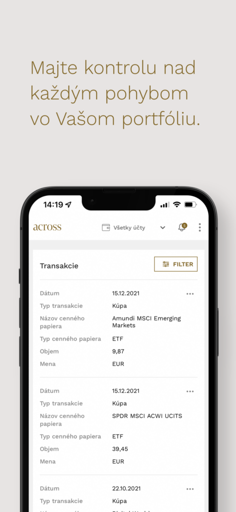 mobilna aplikacia Across Connect